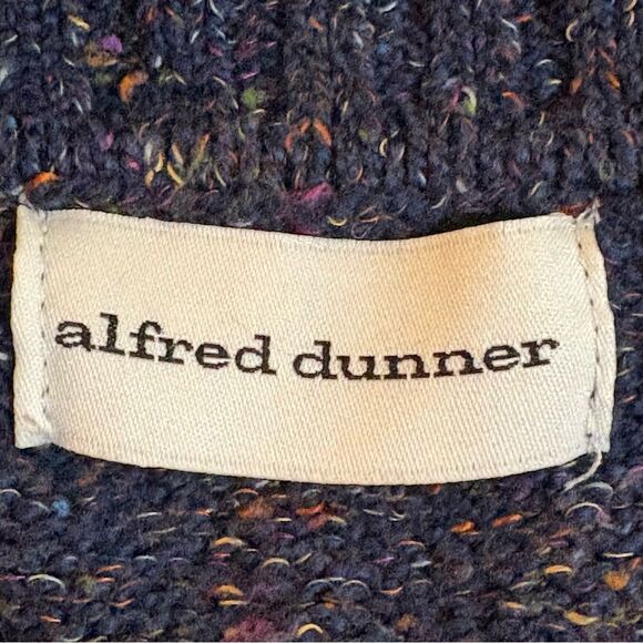 Alfred Dunner Blue and Brown Geometric Color Block Women’s L 3 Button Cardigan. - Picture 6 of 9